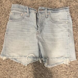 Madewell Light Wash Denim Frayed Hem Women's Shorts